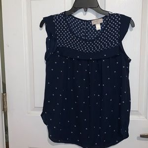 Loft navy patterned blouse
